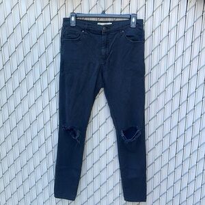 TopShop Moto Leigh Jeans Black Distressed Size 30
